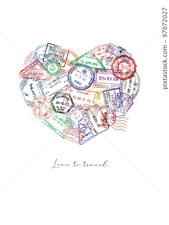 Heart passport stamps poster 97072027