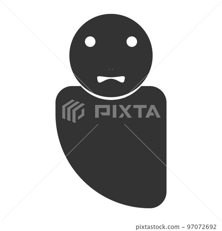 Black humanoid silhouette (dissatisfied, facial expression 12) 97072692
