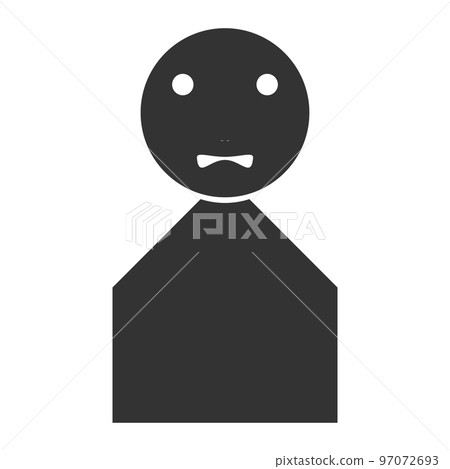 Black humanoid silhouette (dissatisfied, facial expression 12) 97072693