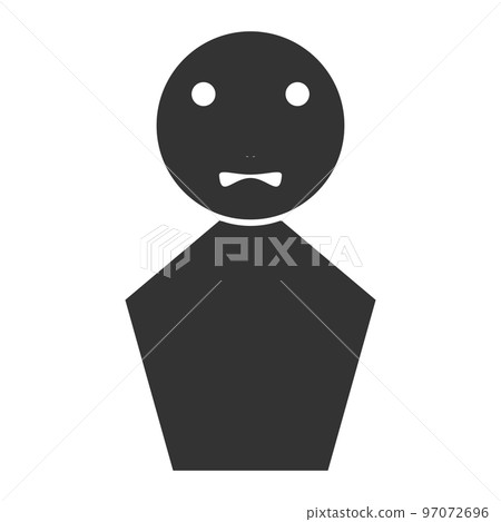 Black humanoid silhouette (dissatisfied, facial expression 12) 97072696
