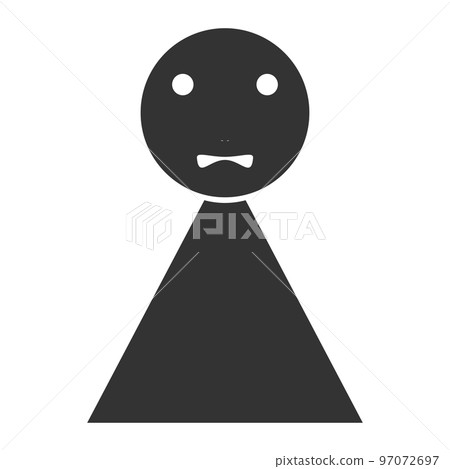 Black humanoid silhouette (dissatisfied, facial expression 12) 97072697