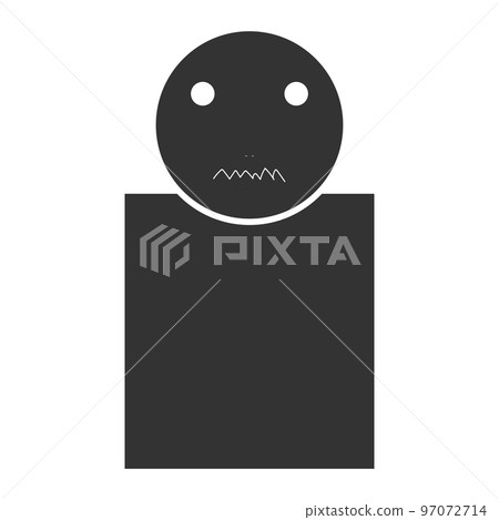 Black humanoid silhouette (dissatisfied, facial expression 14) 97072714
