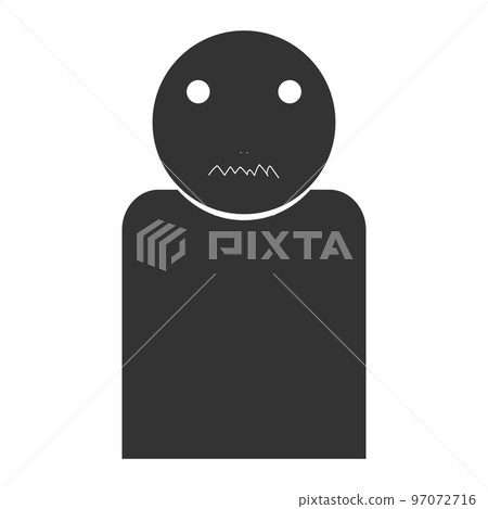 Black humanoid silhouette (dissatisfied, facial expression 14) 97072716