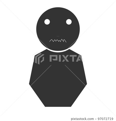 Black humanoid silhouette (dissatisfied, facial expression 14) 97072719