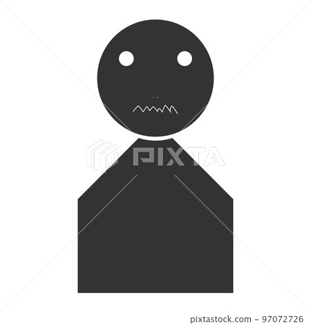Black humanoid silhouette (dissatisfied, facial expression 14) 97072726