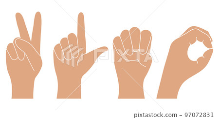 Set of human hands expressing different feelings, icons, vector Set of human hands expressing different feelings, icons, vector 97072831