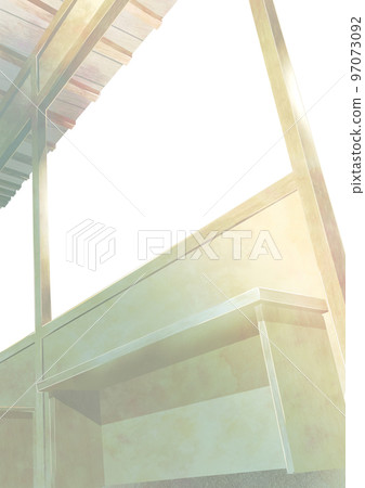 A connecting corridor and a wooden bench in a Japanese-style house A connecting corridor and a wooden bench in a Japanese-style house 97073092