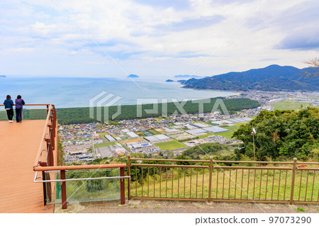 Niji-no-Matsubara and Karatsu Bay seen from Mt. Kagami Observatory "Saga Prefecture" Niji-no-Matsubara and Karatsu Bay seen from Mt. Kagami Observatory "Saga Prefecture" 97073290