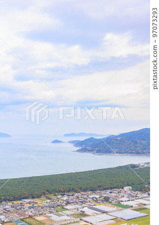 Niji-no-Matsubara and Karatsu Bay seen from Mt. Kagami Observatory "Saga Prefecture" Niji-no-Matsubara and Karatsu Bay seen from Mt. Kagami Observatory "Saga Prefecture" 97073293