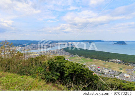 Niji-no-Matsubara and Karatsu Bay seen from Mt. Kagami Observatory "Saga Prefecture" 97073295