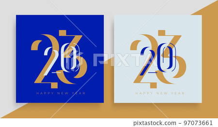 2023 Happy New Year posters set. Christmas card 97073661
