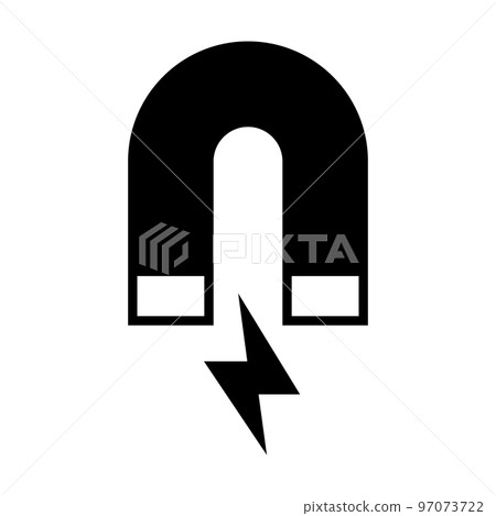 磁鐵圖標。科學實驗室設備。磁場。向量。 磁鐵圖標。科學實驗室設備。磁場。向量。 97073722