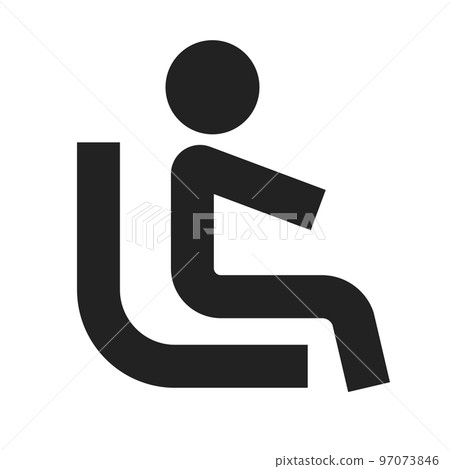 一個人坐在座位上的象形圖。向量。 97073846