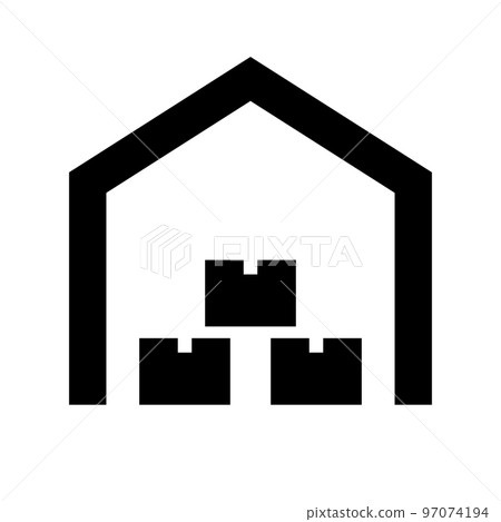 Simple warehouse icon. Logistics vault. vector. 97074194
