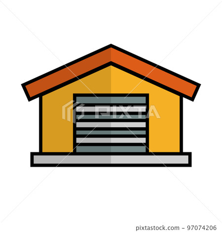 Modern warehouse icon. Logistic warehouse. vector. Modern warehouse icon. Logistic warehouse. vector. 97074206