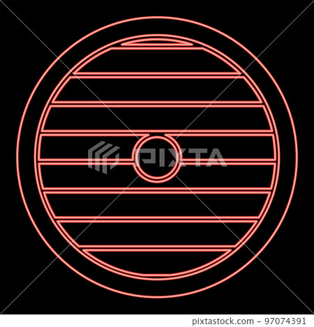 Neon viking shield red color vector illustration image flat style 97074391