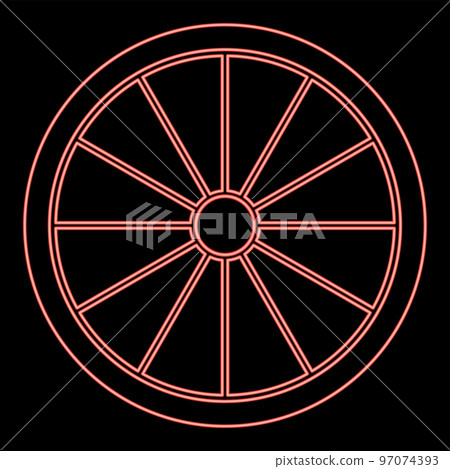 Neon viking shield red color vector illustration image flat style 97074393