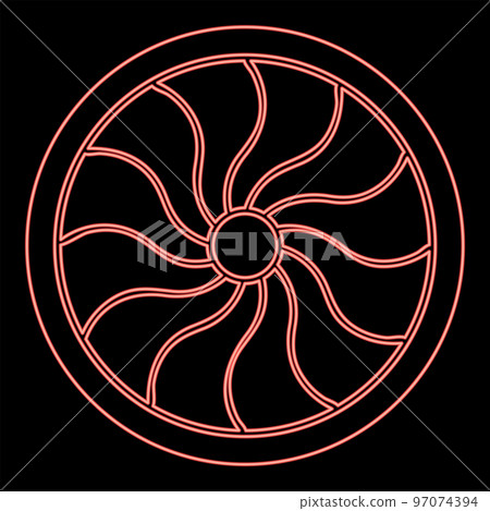 Neon viking shield red color vector illustration image flat style 97074394