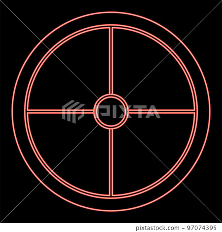 Neon viking shield red color vector illustration image flat style 97074395