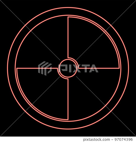 Neon viking shield red color vector illustration image flat style 97074396