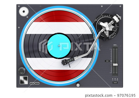 Phonograph Turntable with Taiwanese flag, 3D rendering 97076195