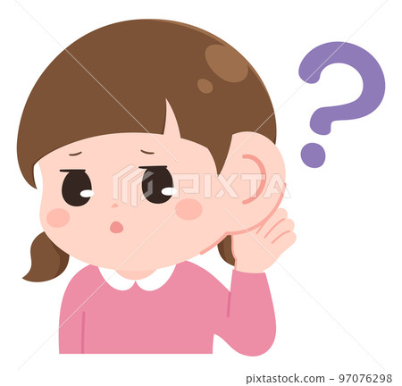 中耳炎的症狀_耳聾_失聰女孩圖解 97076298