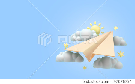 cloud mesage servicess concept 3d render on blue 97076754