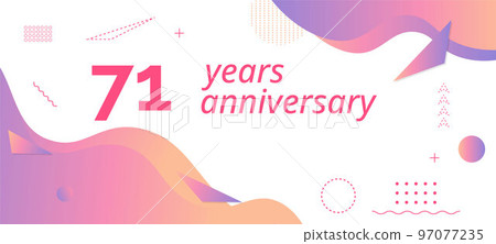 71th anniversary logo, birthday celebration. 97077235