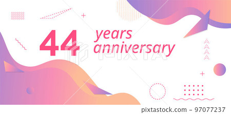 44th anniversary logo, birthday celebration. 44th anniversary logo, birthday celebration. 97077237
