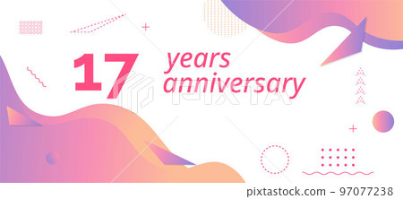17th anniversary logo, birthday celebration. 17th anniversary logo, birthday celebration. 97077238