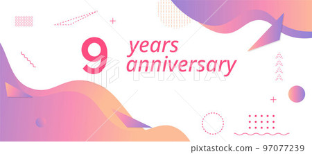 9th anniversary logo, birthday celebration. 9th anniversary logo, birthday celebration. 97077239