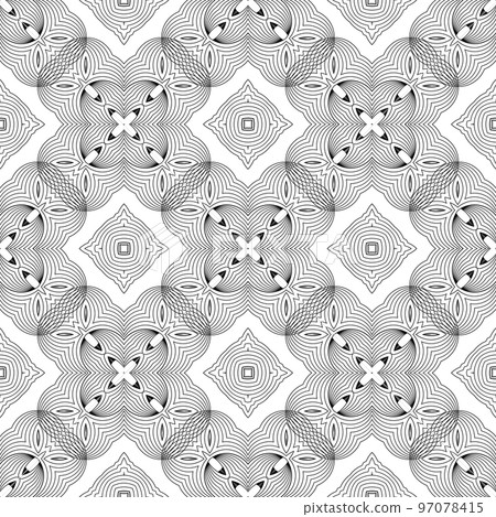 Line Icon Seamless Pattern Isolated on White Background 97078415