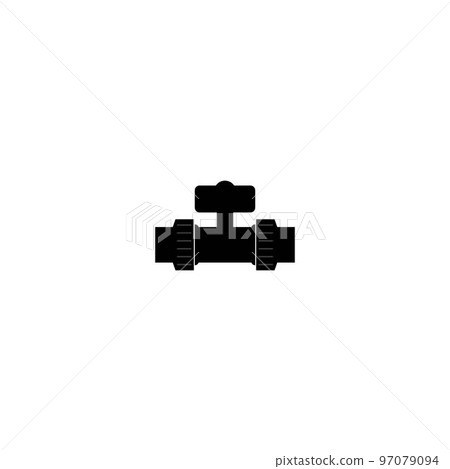 Pipe with valve icon. Pipe with valve icon. 97079094