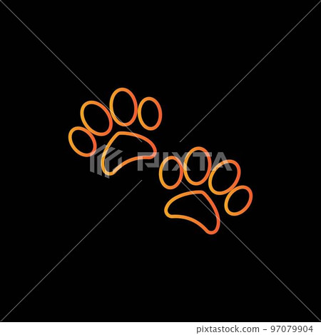 dog footprints logo background dog footprints logo background 97079904