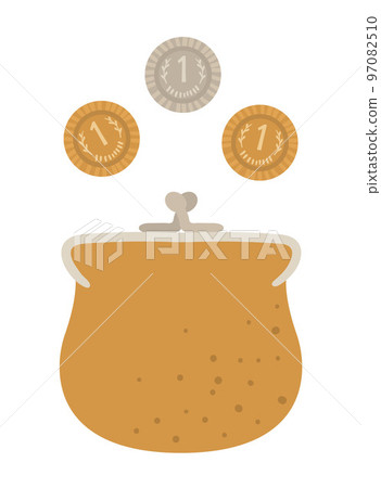 Vector flat funny purse with golden and silver coins. Cute St. Patrick Day illustration. National Irish holiday icon isolated on white background. Vector flat funny purse with golden and silver coins. Cute St. Patrick Day illustration. National Irish holiday icon isolated on white background. 97082510