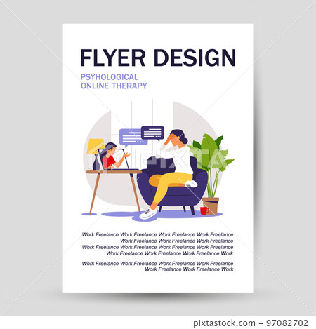 Psychological counseling concept. Flyer design. Psychological assistance service. Vector illustration. Flat. 97082702