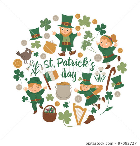 Saint patricks day leprechaun shamrock clipart Vector Image