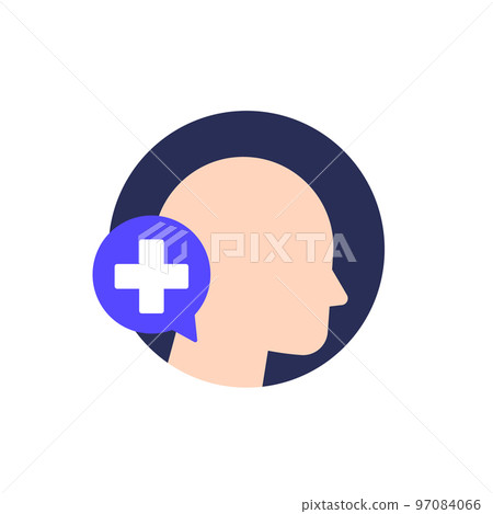 help for neck pain icon, flat vector 97084066