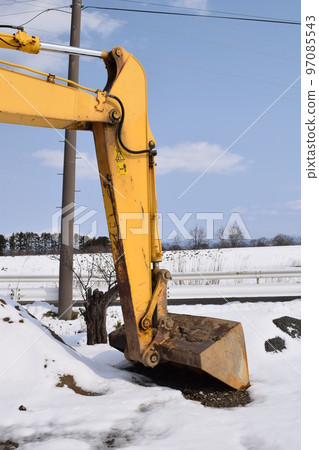 Construction machinery at civil construction site Construction machinery at civil construction site 97085543