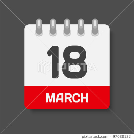 Icon page calendar day - 18 March 97088122