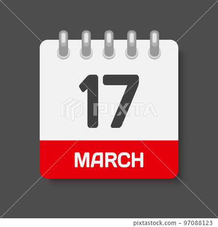 Icon page calendar day - 17 March Icon page calendar day - 17 March 97088123