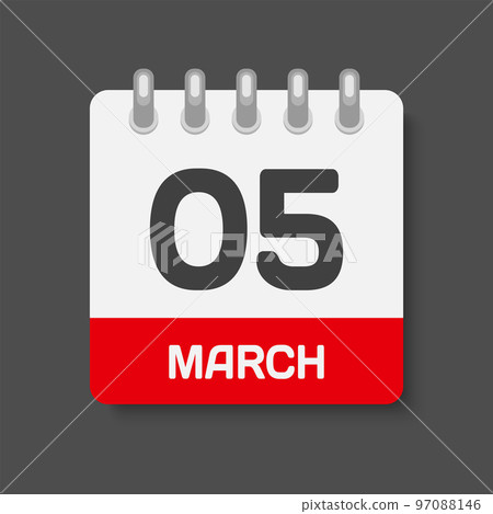Icon page calendar day - 5 March 97088146
