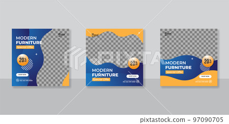 Modern Furniture social media post templates design Modern Furniture social media post templates design 97090705
