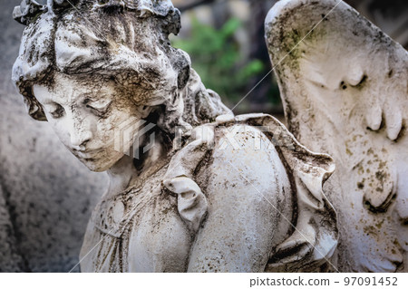 Young sad and beautiful fragile Angel, Recoleta cemetery, Buenos Aires Young sad and beautiful fragile Angel, Recoleta cemetery, Buenos Aires 97091452