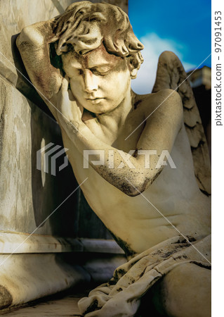Young sad and beautiful fragile Angel, Recoleta cemetery, Buenos Aires Young sad and beautiful fragile Angel, Recoleta cemetery, Buenos Aires 97091453