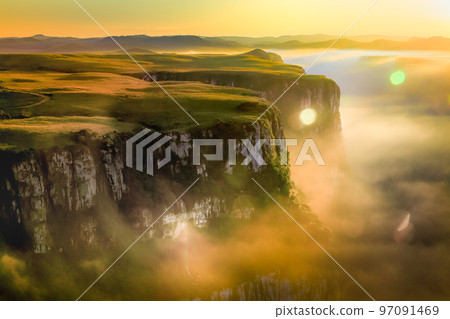 Canyon Fortaleza and jungle valley at sunny day, Rio Grande do Sul, Brazil Canyon Fortaleza and jungle valley at sunny day, Rio Grande do Sul, Brazil 97091469