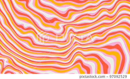 acid wave rainbow line backgrounds in 1970s 1960s hippie style. y2k wallpaper patterns retro vintage 70s 60s groove. psychedelic poster background collection. vector design illustration 97092529