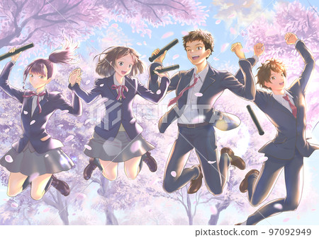 てぃんくる ロウきゅーぶ版画 CHERRY BLOSSOM GRADUATION cherry_blossom_unicorn_by_bash