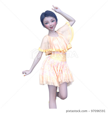 A woman with short hair A woman with short hair 97096591