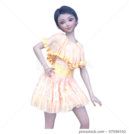 A woman with short hair A woman with short hair 97096592
